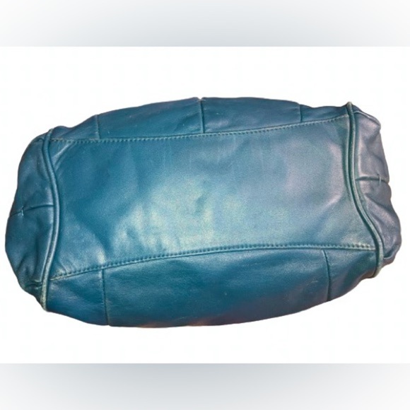 B Makowsky, turquoise leather satchel shoulder bag - Picture 5 of 8
